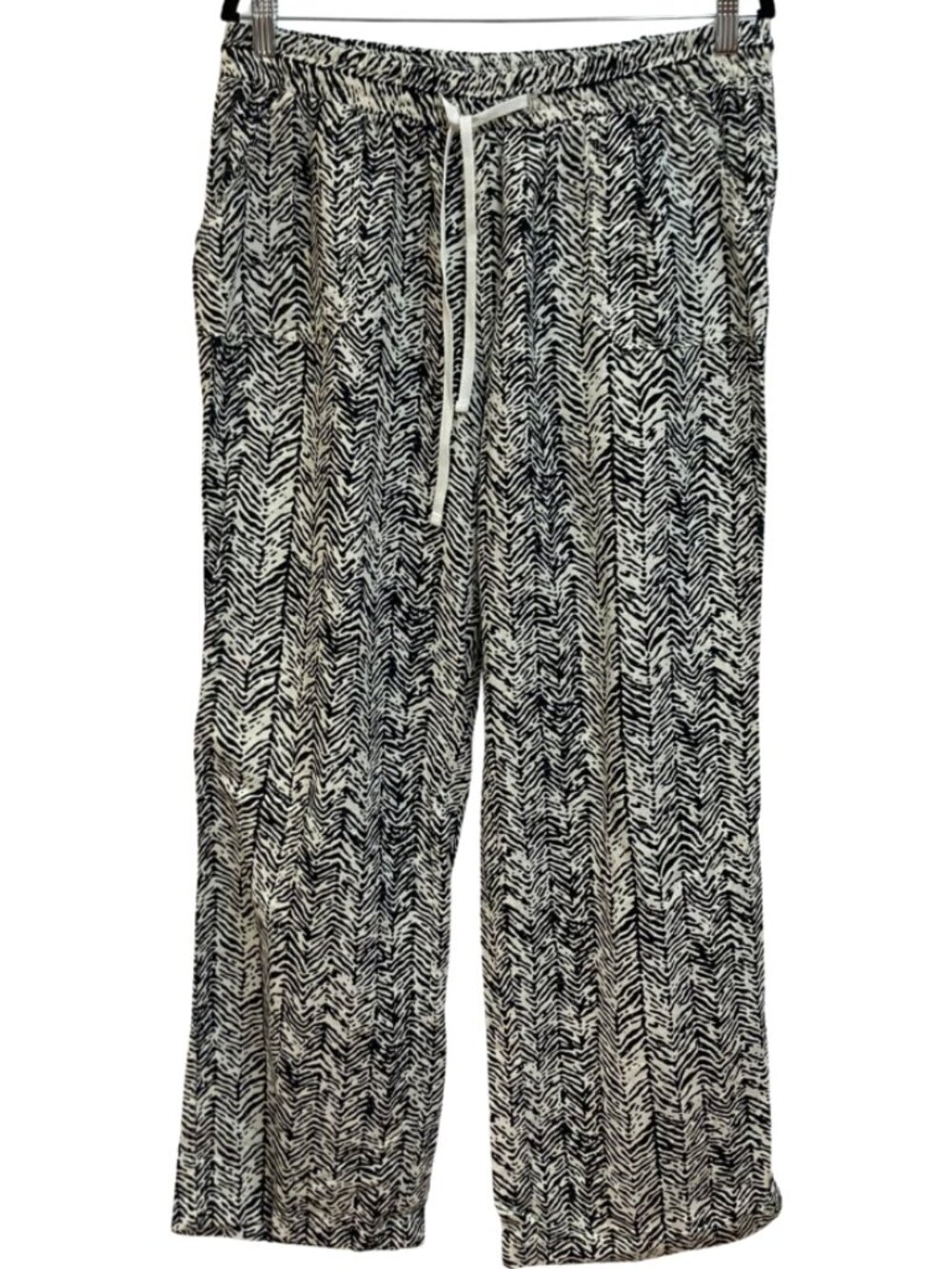C Est 1946 Black & White geometric elastic waist 3 pocket pants Size 14/16W